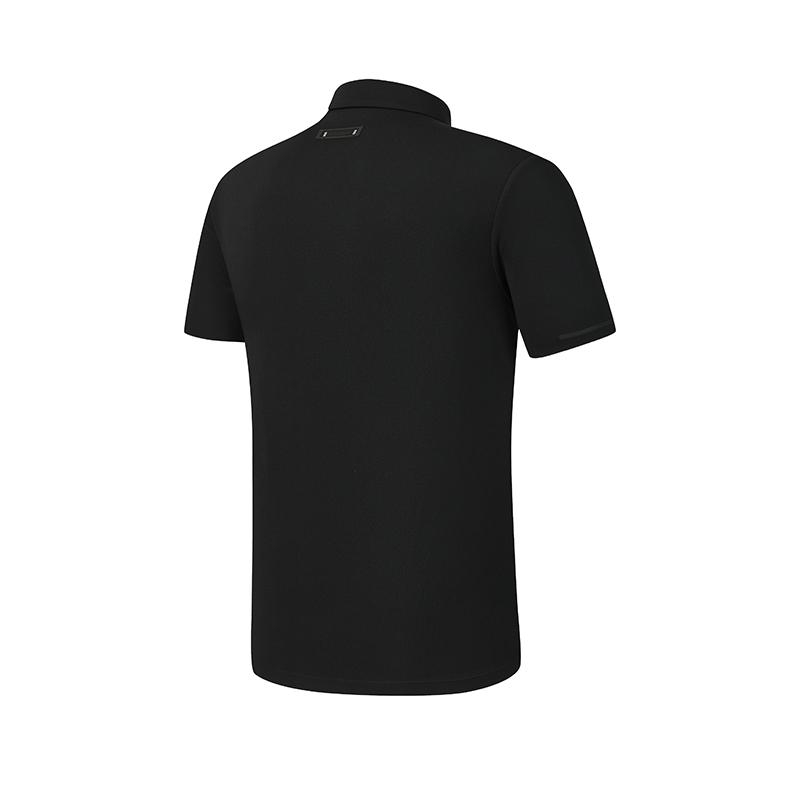 FILA Golf Series Simple Classic Retro Personality Comfortable Versatile Casual Sports Woven Short Sleeve Polo Shirt Men tops Deep-Black A11M615406FBK