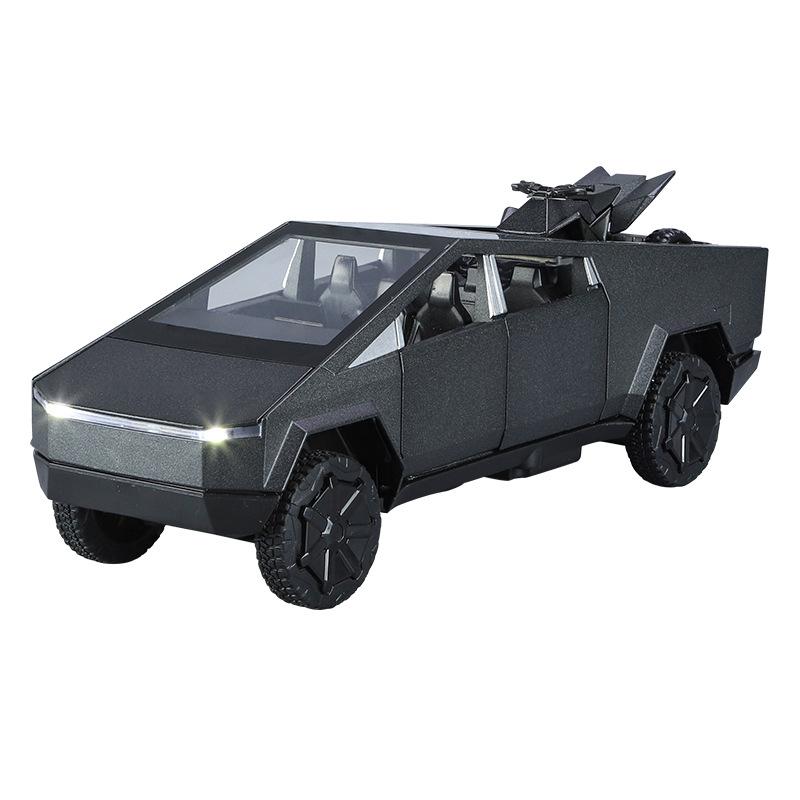 1/32 Tesla Cybertruck Pickup Alloy Diecast Model Car Sound & Light Hobbies Collection Display Decoration Children's Toy Ornaments Gift