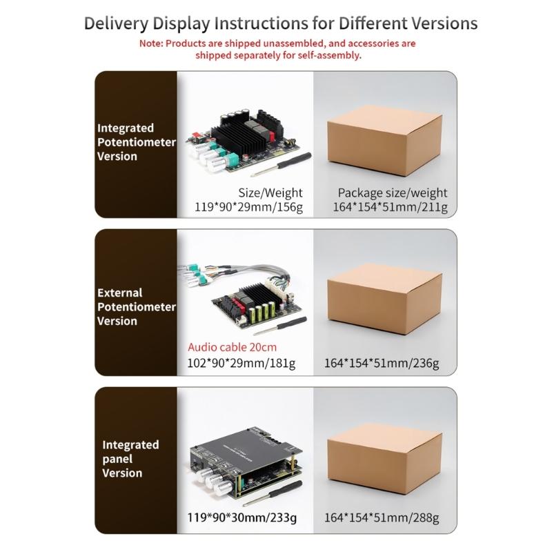 T1002P 100W x2 Digital Amplifier Board TPA3221 and 3116 Powerful Output And Bass Treble Adjustment For Home Theater