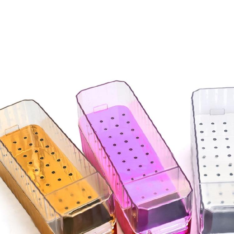Visible Drill Bit Storage Box 40Slot Transparent Case Ergonmic Design For Home&Salon Manicurists Thickened AntiTip Base