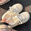 Plateau-Damenschuhe, kleine weiße Schuhe, Damen 2025 neue Sommer atmungsaktives Mesh vielseitige Nischenschuhe, Shell-Zehen-Board-Schuhe