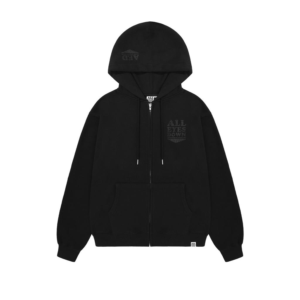 All Eyes Down Crack Logo Zipup Hoodie (Black)