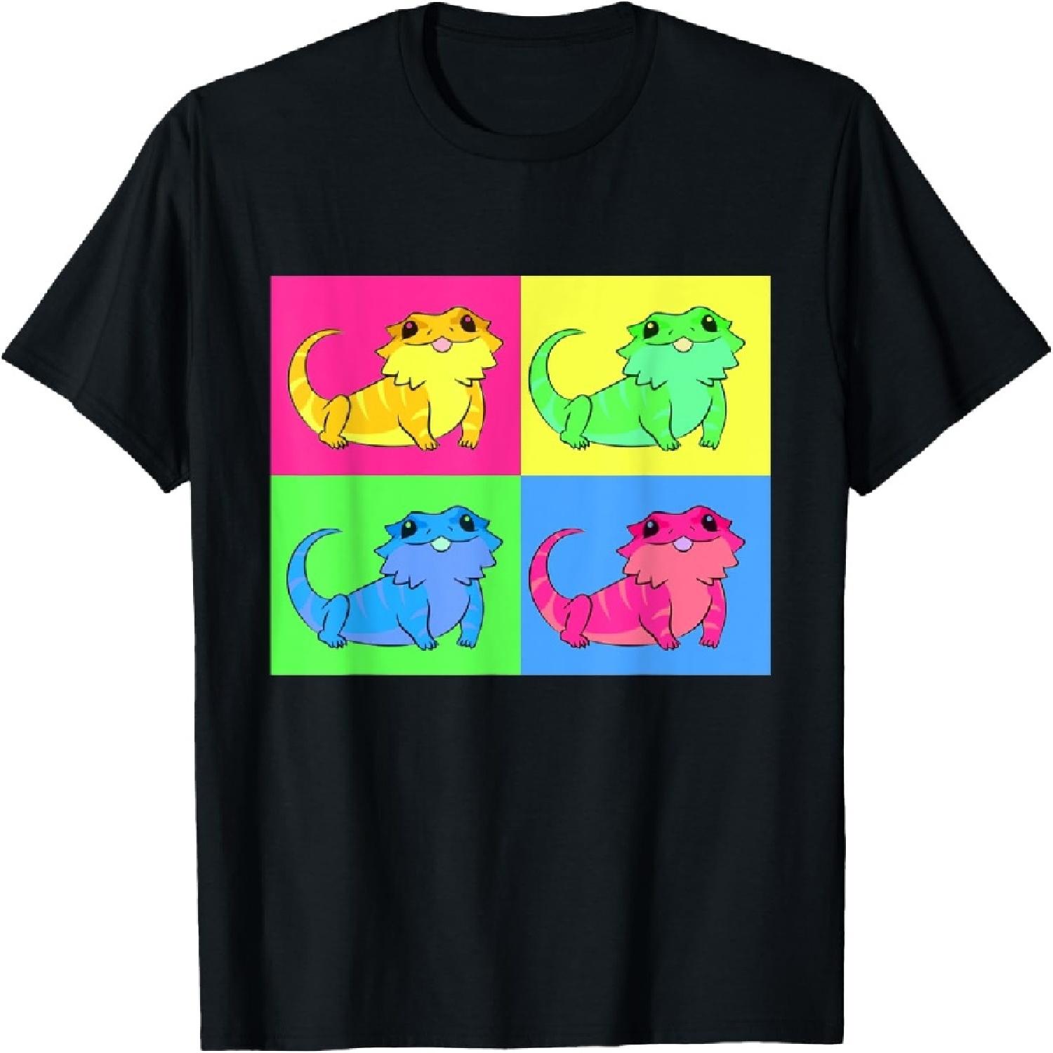 Bearded Dragon Pop Art Portrait for Bearded Dragon Lover T-Shirt S