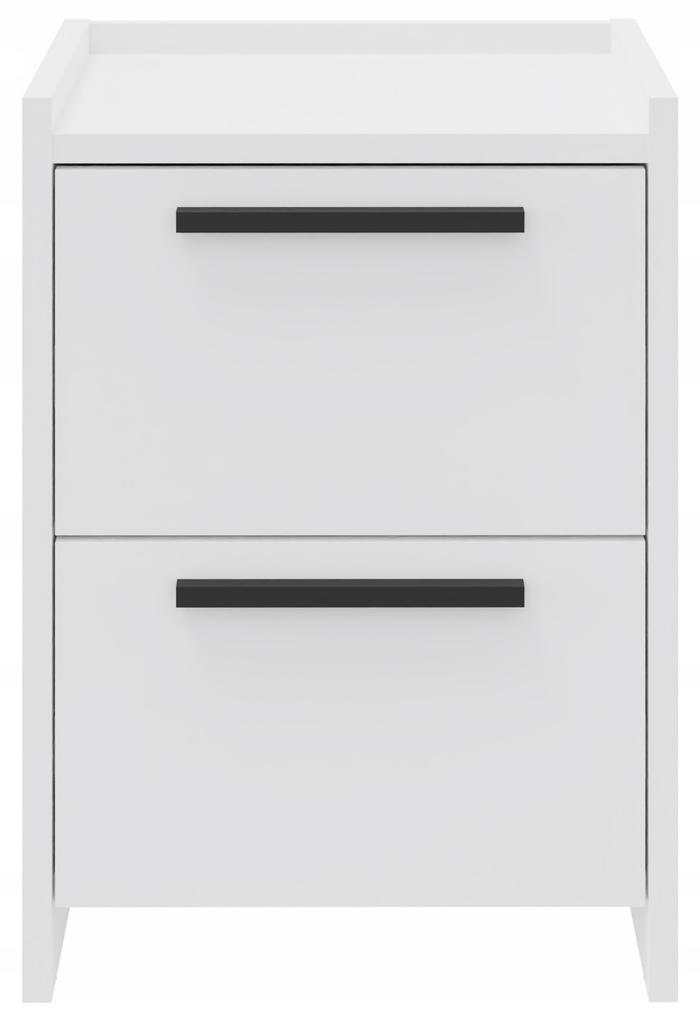 Altivo 2Sw Bedside Table, White, Small Chest Of Drawers, Bedside Table, 2 High Drawers