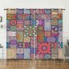 Curtains Bright Bohemian Lattice Sunshade Digital Printing Curtains Blackout No Punching