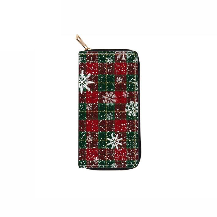 Weihnachten lange Reißverschluss Geldbörse Clutch Tasche Geldbörse Wechselgeldbeutel