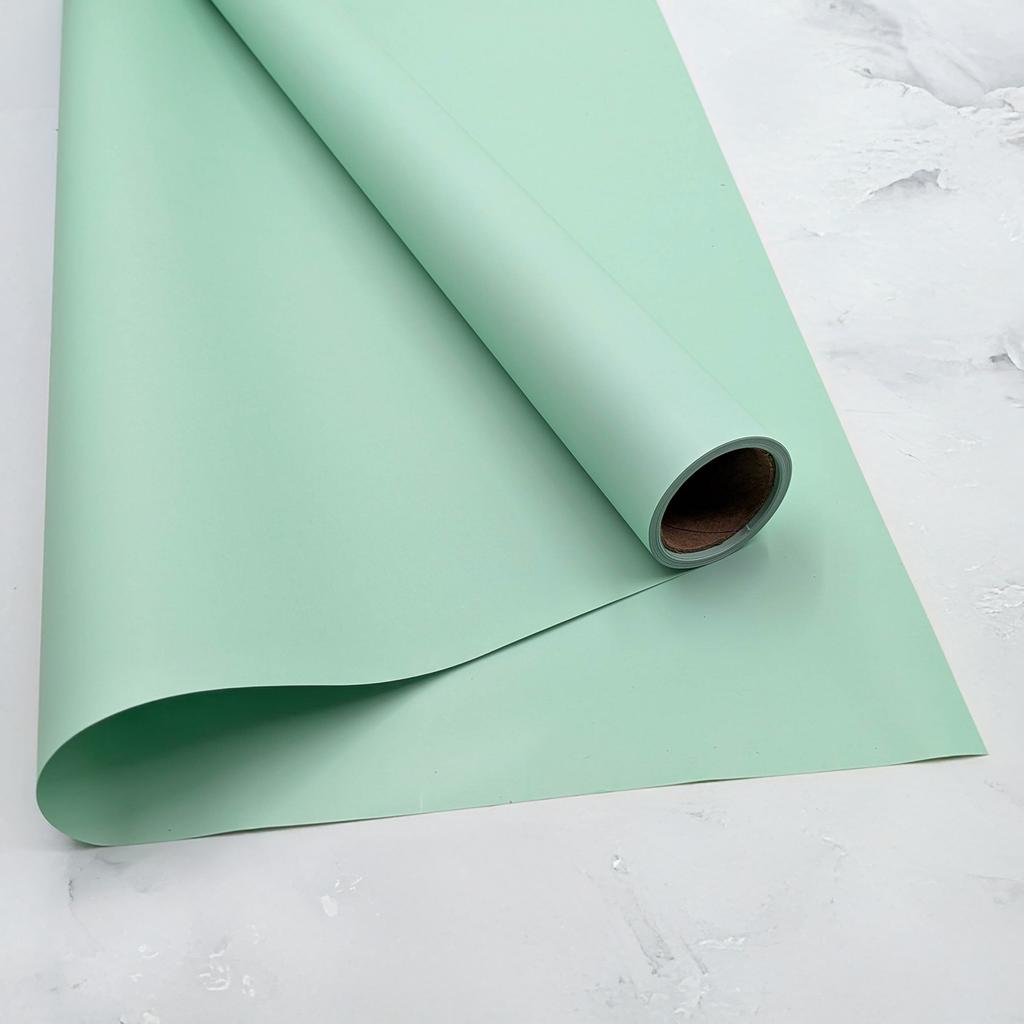Folia Florystyczna - "Elegant" Pastelowy Zielony - Rolka  58Cm X 10M