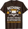 Funny Mechanic Caution Flying Tools And Offensive Language T-Shirt Design T Shirts for Men Cotton Tops Shirts Hip Hop Funny