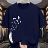 Men's Pure Cotton Summer Casual Loose Fashion Bird Creative Pattern Printed Round Neck T-shirt Versatile Top