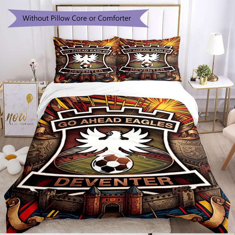 3pcs Duvet Cover Set (1*Duvet Cover + 2*Pillowcase, Without Core), Go Ahead Eagles Print Soft All‑Season Bedding Set, Home Bedroom Decor Gift