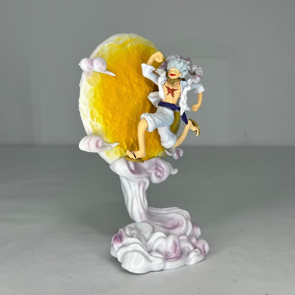 14cmOne Piece Luffy Anime Figure Moon Nika Luffy Model Gear 5 Series With Moon Light Action Figure Statue Decoration Christmas G