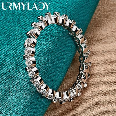 925 Sterling Silber Voll AAA Zirkon 7-10# Ring für Frauen Mode Charme Schmuck MR155