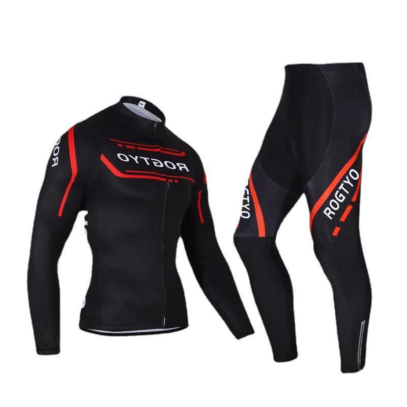 Mens Long Sleeve Cycling Jersey Pants Set Breathable Riding Gear Road Bike Mountain