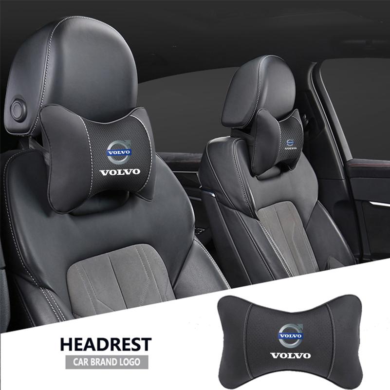 Qsvmh6 1Pcs Car Seat Headrest Auto Logo Neck Pillow For Volvo XC90 XC60 V50 S60 V70 V60 V40 S90 Olestar AWD XC40 S80 T6 V90