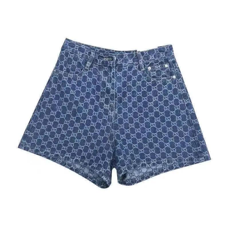 

Винтажные джинсовые шорты с высокой талией, женские свободные прямые широкие хлопковые брюки, модная весна-лето M синий