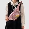 [YUYAKESHI] Ita-bag Waist Pouch with Clear Window, Adjustable Length, Shoulder Bag with Buckle, Display Pouch for Badges, Perfect for Outings (Pink)