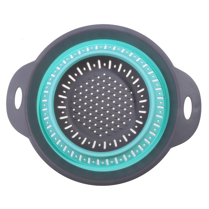 Silicone Kitchen Foldable Storage Basket Collapsible Colander Strainer Fruit Vegetable Drainer Kitchen Draining Filter Organzier