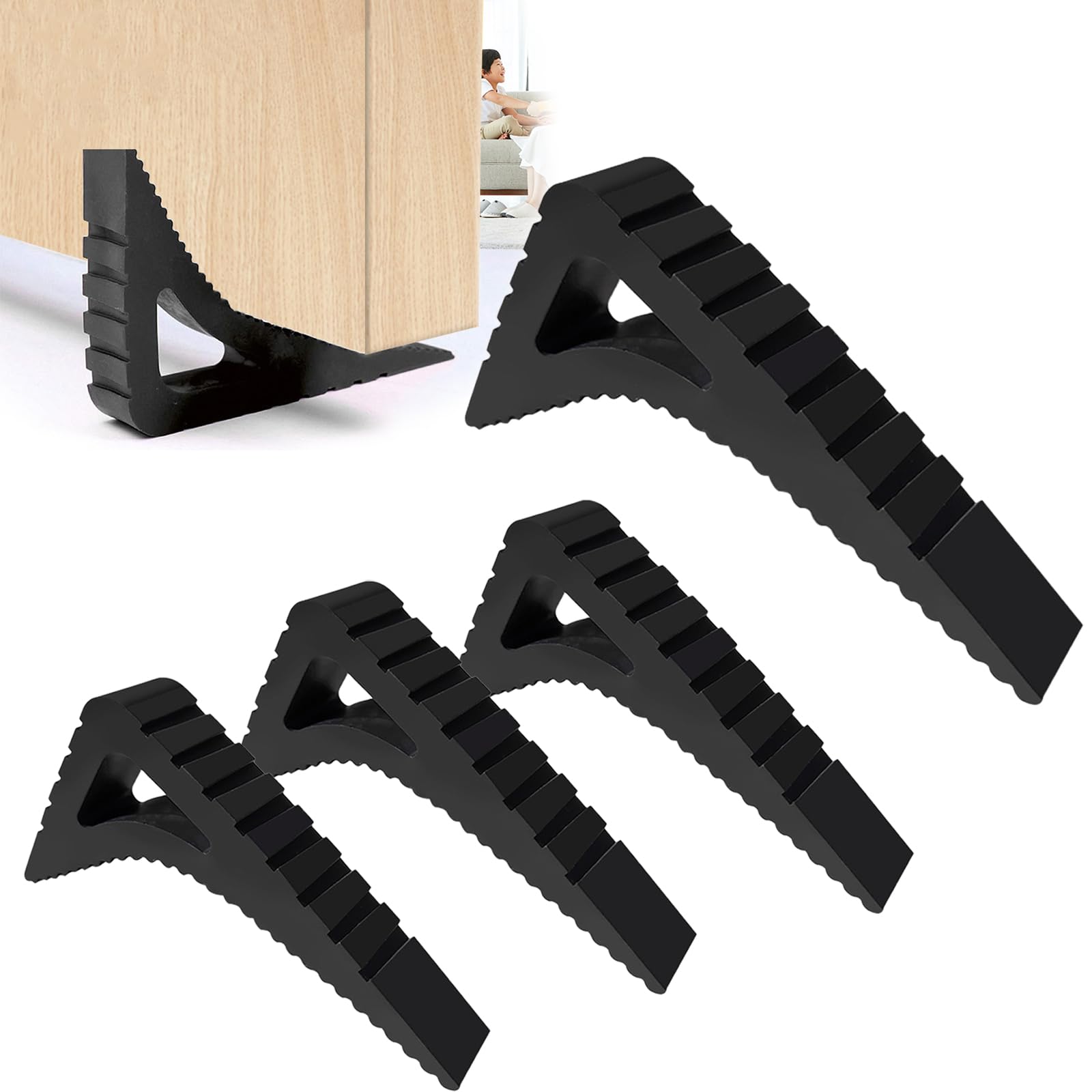 

Geerow Стопор для двери Резиновый Набор из 4 шт. Стопор для двери внутри помещения Стопор для раздвижной двери Сильная фиксация Заглушка для ворот раздвижной двери Стопор для входной двери Стопор чёрный