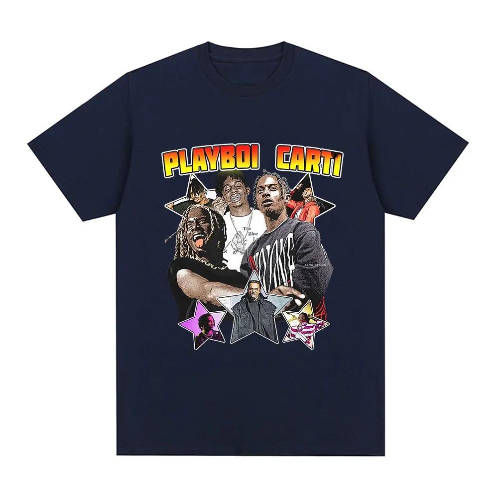 Rapper Playboi Carti Graphic T-shirt Fashion Hip Hop Oversized T Shirts Casual Cotton Short Sleeve T-shirts Streetwear Unisex