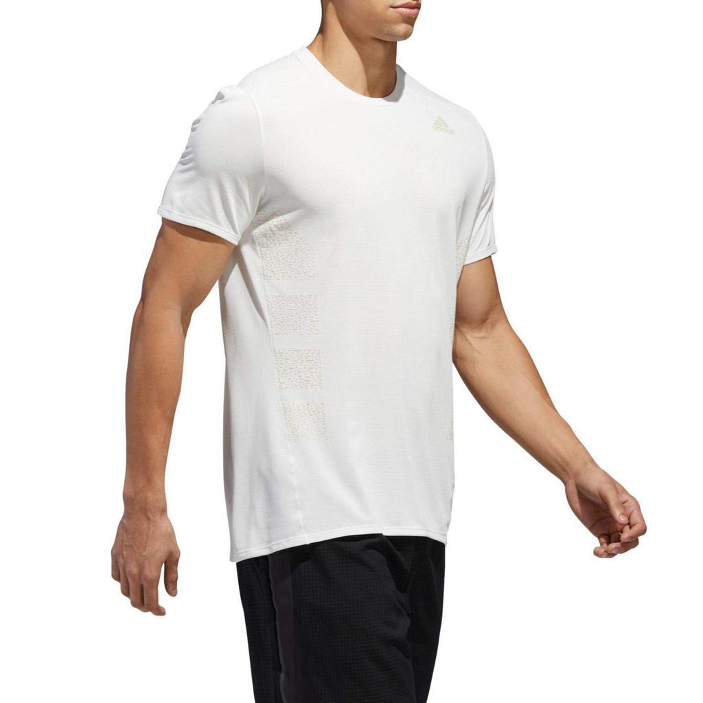 Adidas T Shirts Men's White Crew Neck Moderate Straight Fit CZ0299