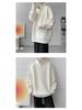 Men's Korean Style Loose Lapel Half-Zip Knit Sweater - Solid Color Pullover