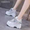Fashion Comemore Summer Platform Woman Sneaker Heels for Women Women's Tennis Lace Up Comfortable Casual Sport Shoes Ladies Fashion 2025