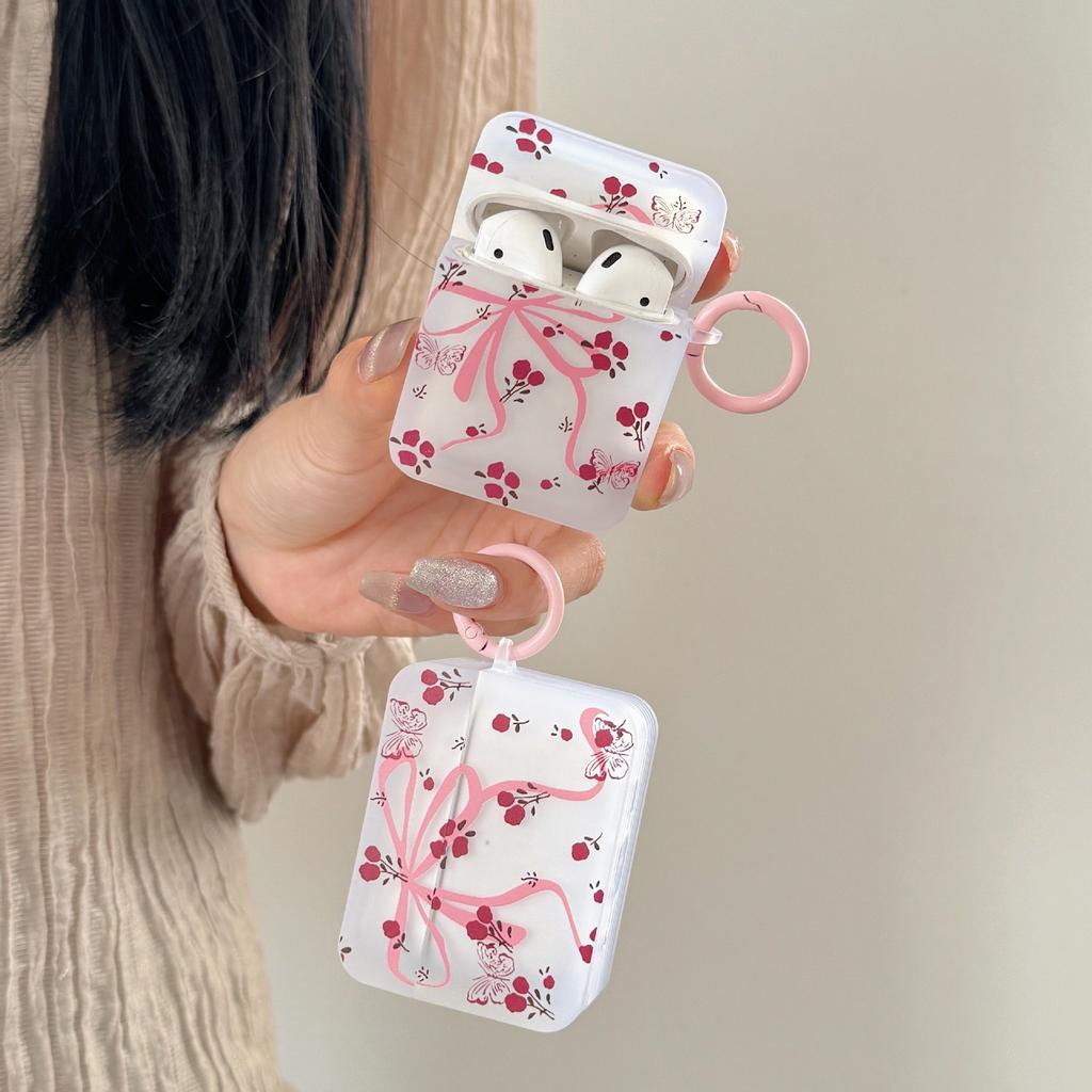 Girl Bow Floral Application Apple AirPods 1 Bluetooth Headset Case Pro1/1 Generation Headset Cover