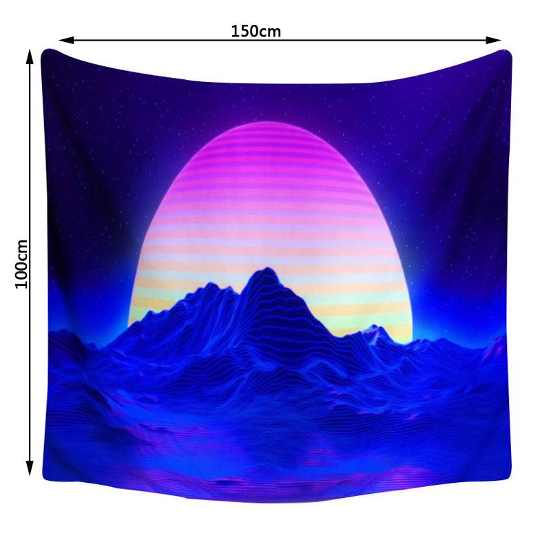 

УФ-флуоресцентный гобелен с принтом, настенный художественный домашний декор 150X100cm