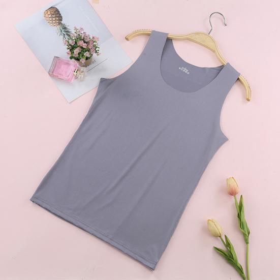 Summer Ice Silk Thin Vest O-neck Sleeveless Seamless Tops Women Slim Fit Solid Color Tank Tops Female Undershirt