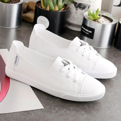 Fashion Comemore Comfortable Women's Casual Flat White Lace-up Shoes Summer Vulcanized Sneakers Ladies Light Soft Shallow Mouth Loafers