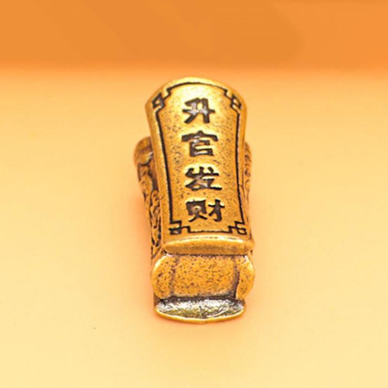 1Pcs Copper Brass Small Coffin Ornament Small Statue Figurine Miniature Arts And Crafts