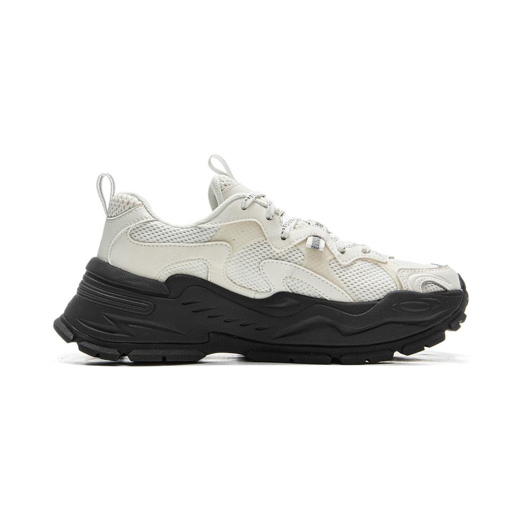 New LiNing Starlight Cushioning, Slip Resistant, And Breathable Low Top Casual Shoes Women's Champagne White AGCU576-1