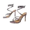 Large size stiletto high heel sandals women's summer new trend in anklet straps nightclub square head fashion sandals
