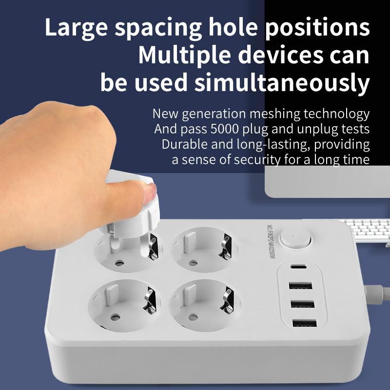 European Standard Socket Plug for Household USB Socket Switch  European Standard Socket Plug Russian High-power Multifunctional Plug Board