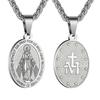 Double-sided Portrait Medal Cross Men's and Women's Pendant Necklace Jewelry