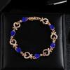 Herz Hohl Damen Armband Zinklegierung Bunte Strassstein Kette Armband Schmuck Zubehör