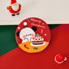 Gift Glass Cartoon Christmas Mirror Easy To Carry Pocket Make-up Mirror Handheld Small Round Mirror Vanity Mirror