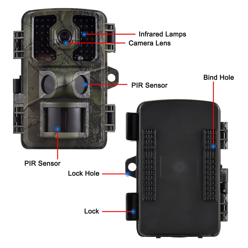 4K Trail Camera 16MP Wildlife Scouting Camera Tracking Camera with 2.0 Inch   Color Screen PIR Sensors 0.5s Trigger Time Supports Infrared Night Vis