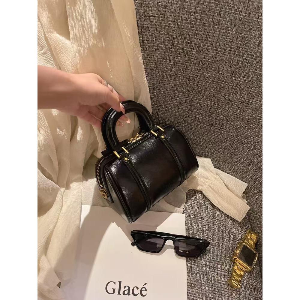This year's popular niche exquisite portable Boston bag women's 2024 new retro fashion shoulder messenger bag