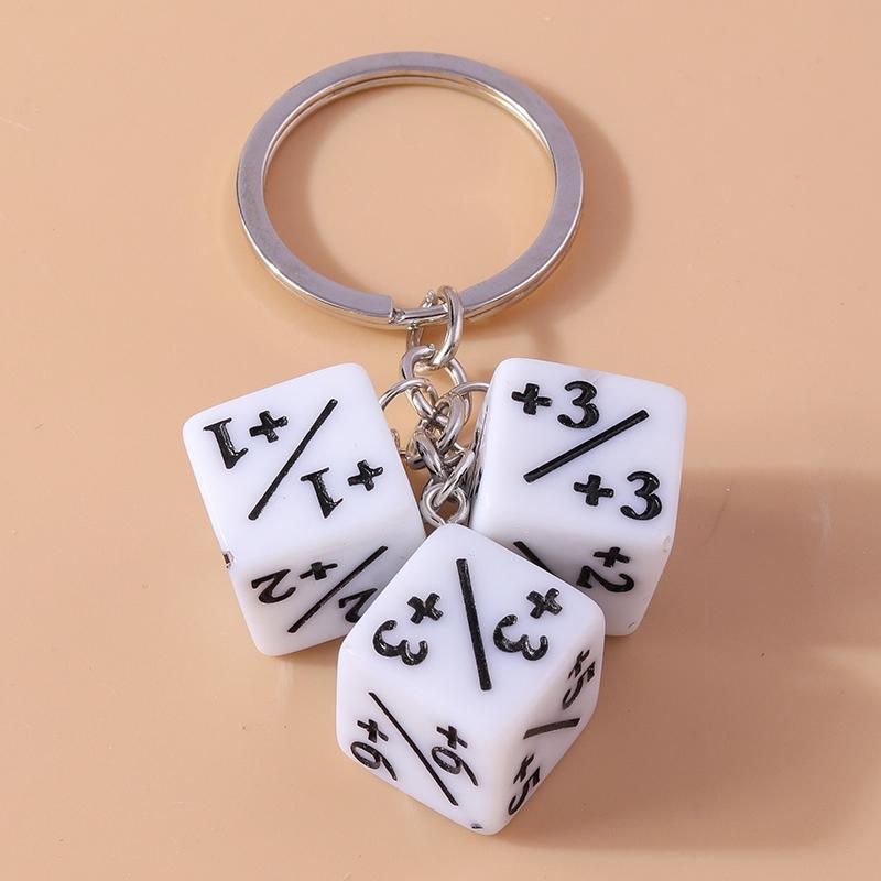 Cuet Resin Geometric Dice Keychain Keyring Pendants for Women Men Car Key Holder Handbag Pendants Charms DIY Jewelry Gifts