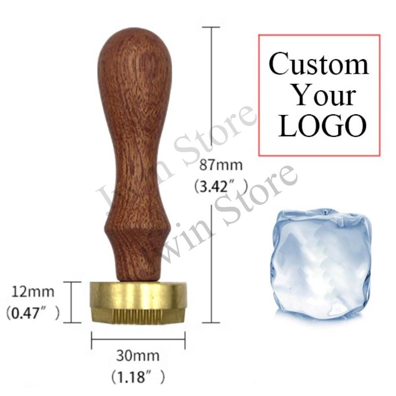 Customized Ice Cube Stamp Removable Brass Head Vintage 1.18 Branding for Cocktails Whiskey Mojito Bar Making Tool Customized Your LOGO
