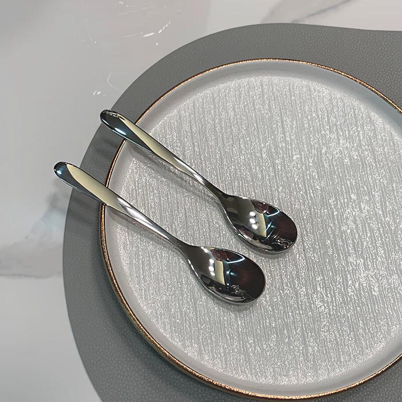 Light Luxury 304 Stainless Steel Fruit Fork & Dessert Spoon Set