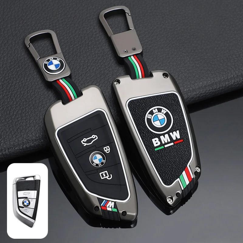 Hot 2025 Zinc Alloy Silica Gel Car Key Case Full Cover for BMW X1 X3 X4 X5 F15 X6 F16 G30 7 Series G11 F48 F39 520 525 f30 118i
