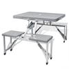 VidaXL Campingtisch mit 4 Hockern Klappbar Aluminium Extra Leicht Grau