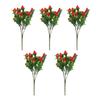 Künstlicher Erdbeerzweig PVC Simulierte Erdbeerstaude Falsche Fruchtblüten-Sträuße für Zuhause Hochzeit Tischdeko DIY