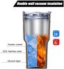 Gobelet 30 oz Double paroi Acier inoxydable Isolé sous vide Mug de voyage avec couvercle anti-éclaboussures Paille en métal et brosse