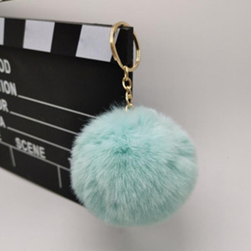 Colorful Pompoms Keychains Fluffy Plush Ball Faux Fur Keyring for Women Girl Hat Shoes Jewelry Bag Charms Accessories
