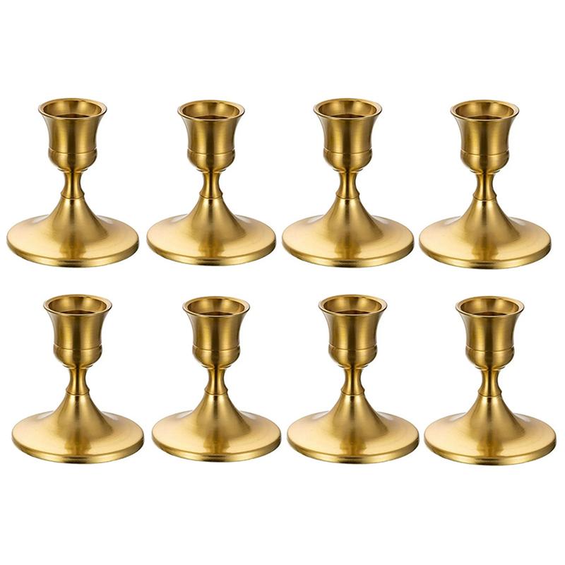 Vintage And Elegant Aluminum Tabletop Candlesticks Suitable For Valentine'S Day And Wedding Decorations