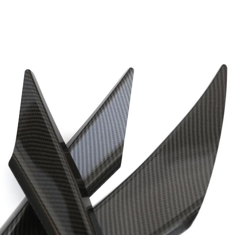 4Pcs Universal Carbon Fiber Auto Front Bumper Body Lip Canards Splitter Trim Kits Car Front Bumpers Spoilers Scratch Strip