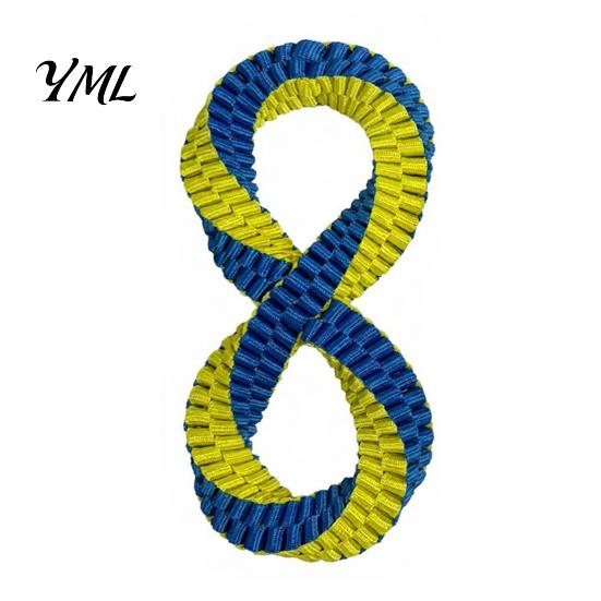 Aggressive Chewer Dog Toys Dental Tug Toy, Textured Nylon Woven Chew Two Loop Figure 8 Design, Care for Dogs Round Shape Interactive Teeth Cleaning